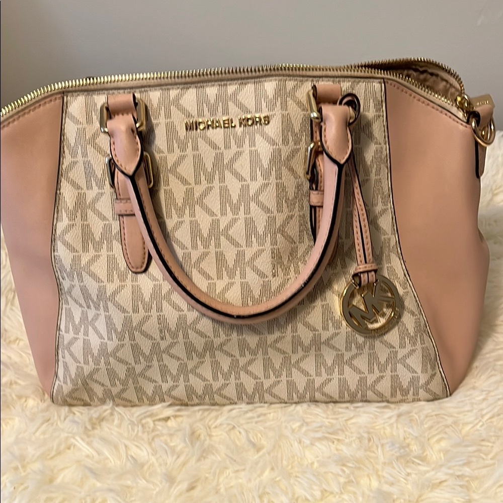 Michael Kors Beige and Pink Women's Bag